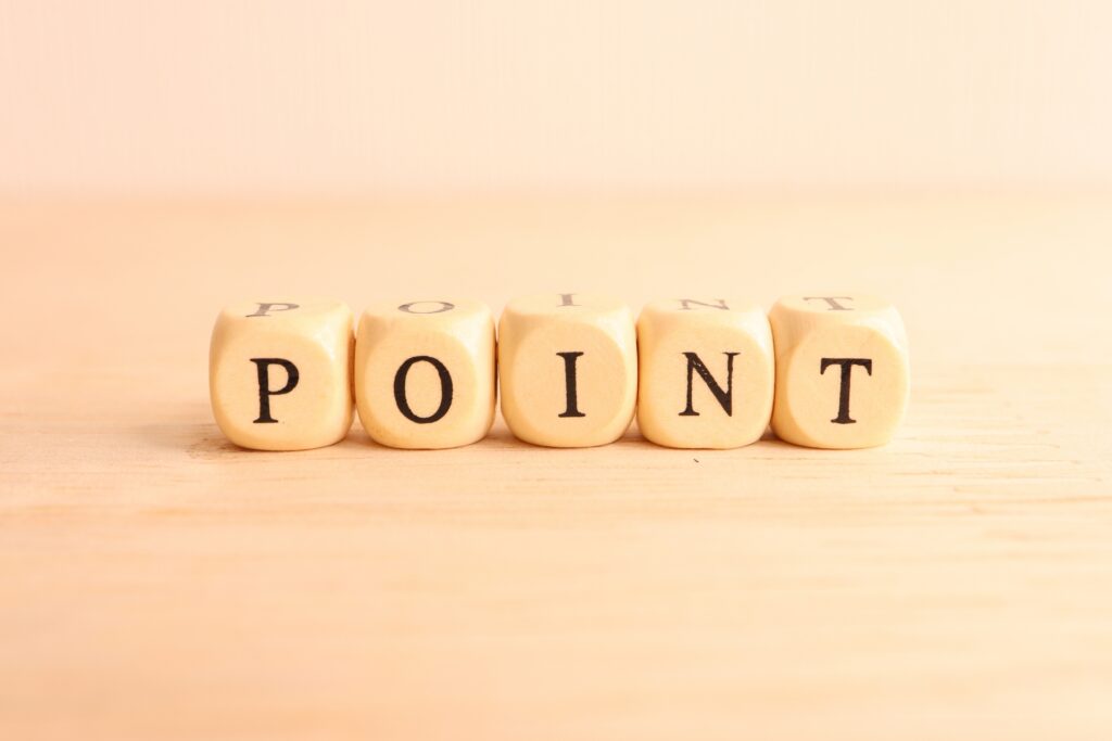 ポイントと書いてあるブロックの画像