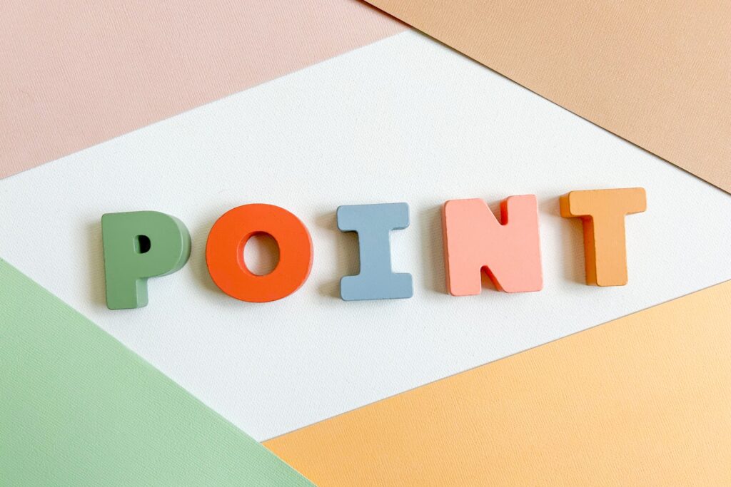 ポイントと書いてあるブロックの画像