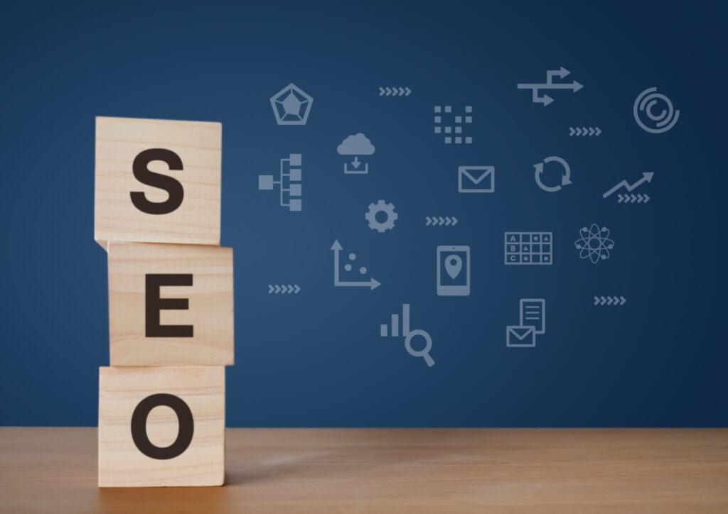 SEOと書かれてるブロックの画像